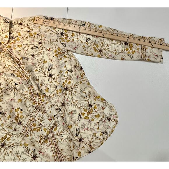Max Studio Floral Long Sleeve Button Up Blouse Size Large (030) - Picture 12 of 12